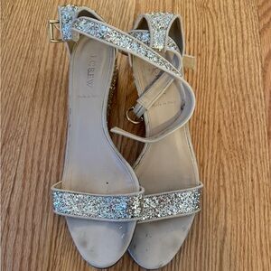 J. Crew Collection Gold Glitter Wedges Size 7.5